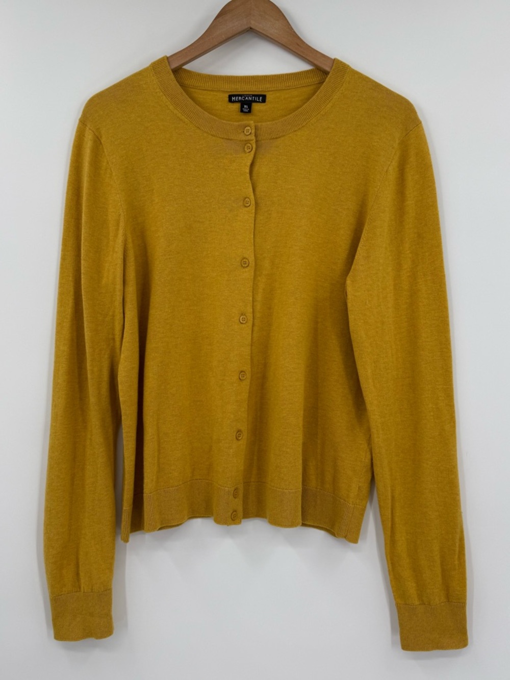 ✦ J.Crew Mercantile Cotton Cardigan Sweater | Mustard | XL